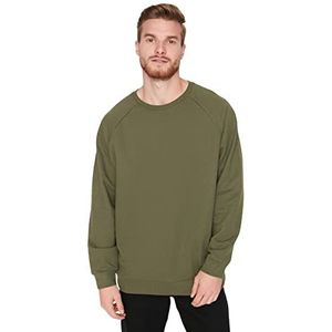 Trendyol Heren rechte lange mouwen regular sweatshirts, Kaki, S