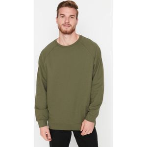 Trendyol TMNAW23SW00190 Volwassenen Mannen Sweatshirt single - Khaki