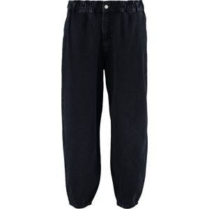 TRENDYOL Dames grote maten medium tailleband rechte pijpen plus size jeans, zwart, 52