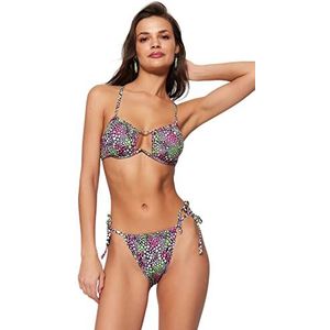 Trendyol Bas de bikini - Multicolore - Floral, Très coloré, 48