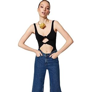 Trendyol Trendyol Bodysuit voor dames, effen, gebreid, voor dames (1 stuk), zwart.