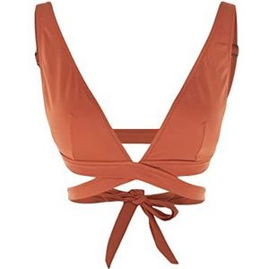 Trendyol Vrouw driehoek gebreide bikinitop, tegel,34, Tegel, 36