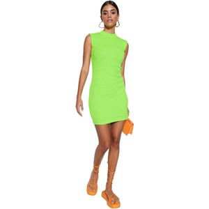 Trendyol - Mini-Geribbelde Kokerjurk - Rood - Met Ronde Hals