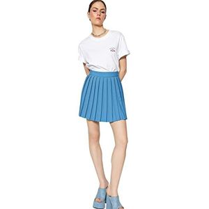 Trendyol Vrouwen Vrouw Jonge Mini A-lijn Skater Geweven Rok, Blauw, 32