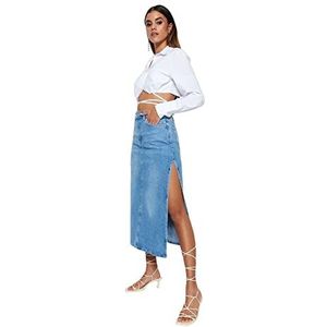 Trendyol Maxi potlood denim rok voor dames, Lichtblauw, 60