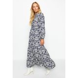 Trendyol Jurk - Marineblauw - A-lijn, Marineblauw,38, Donkerblauw, 36