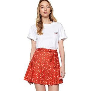 Trendyol Lila Jurk Met Brede Riem En Rits, Geweven Linnenlook Tctss23Eb00219