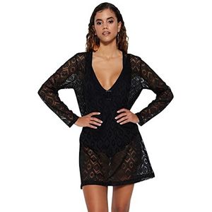 Trendyol Vrouw Mini Bodycon Getailleerde Geweven Jurk, Zwart, 40, Zwart, 38