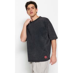 Trendyol - T-shirt - Anthraciet - T-shirt met Col Rond - Oversized