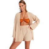 Trendyol - Geweven Kimono - Olie Groen - Shorts Strandset