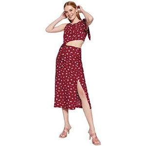 Trendyol Vrouwen Bodycon Regular fit Geweven Jurk, Bordeaux,36, Bordeaux, 62