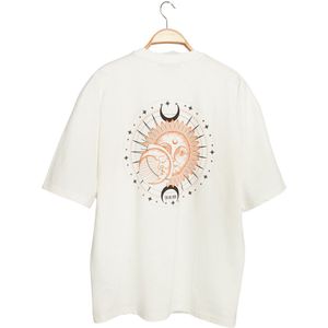 T-shirt - Ecru - Katoen - Korte Mouwen - Ronde Hals