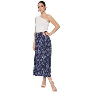 Trendyol Vrouw A-lijn Regular fit geweven rok, blauw,36, Blauw, 34