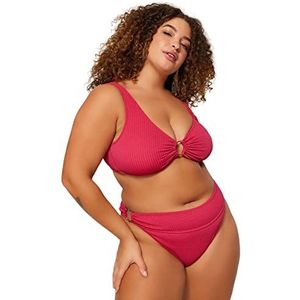 Trendyol Vrouw normale taille normale draver plus grootte bikinibroekje, fuchsia, 42, Fuchsia, 44
