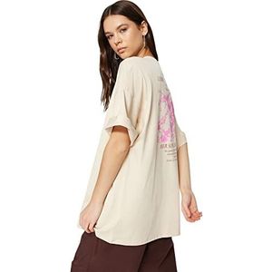 Trendyol Vrouw Oversize Basic Crew Neck Knit T-shirt, Rots, M, Rots, M