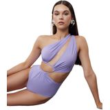 Trendyol Khaki One Shoulder Tunnel Cut Out/Vensterd Regular Core Badpak Tbess23Ma00206