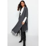 Trendyol - Cardigan - Grijs - Acrylique 93% - Polyester 7%