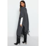 Trendyol - Cardigan - Grijs - Acrylique 93% - Polyester 7%