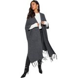 Trendyol - Cardigan - Grijs - Acrylique 93% - Polyester 7%