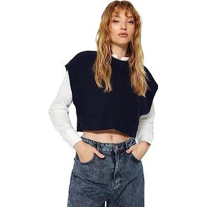 Trendyol - Regular Fit Sweater - Marineblauw - 100% Acryl