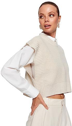 Trendyol - Twoaw24Sv00005 - Gebreide Trui - Ronde Hals