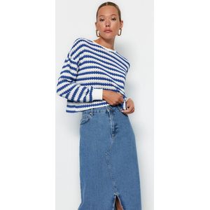 Trendyol FeMan Regular fit Basic Crew Neck Knitwear Trui, Blauw, S, Blauw, S