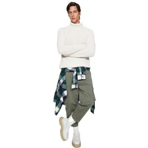 Trendyol Man Regular fit Basic hoge hals gebreide trui, ecru, M, Ecru, M