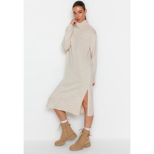 Trendyol Steen Midi Breiwerk Breed Patroon Zachte Textuur Jurk Twoaw24El00034
