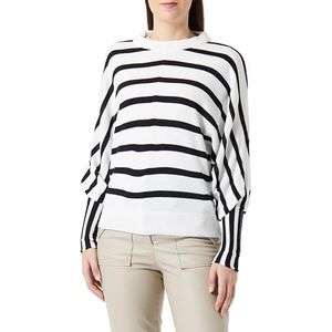 Trendyol Gestreept lange mouwen regular jumper voor dames, ecru, S