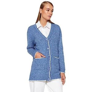 Trendyol Hijab Cardigan sweater met lange mouwen voor dames, blauw, L