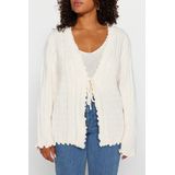 Trendyol - Ecru Geknoopt Vest - 100% Acryl - Gebreid