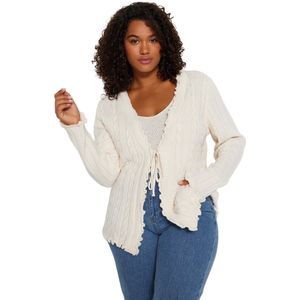 Trendyol - Ecru Geknoopt Vest - 100% Acryl - Gebreid