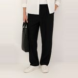 Trendyol Zwarte Wijde Pijpen Losse Stoffen Baggy Broek Tmnss23Pl00039