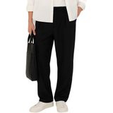 Trendyol Zwarte Wijde Pijpen Losse Stoffen Baggy Broek Tmnss23Pl00039