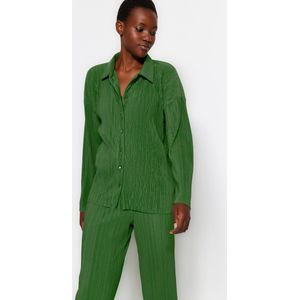 Trendyol Nertsen Geplooide, Normale, Gebreide Tweedelige Set Met Knopen Twoaw24Au00073