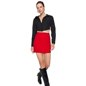 Trendyol FeMan kokerrok Slim fit gebreide rok, rood, L, Rood, L