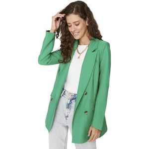 Trendyol - Blazer - Donker Rood - Grote Maat - Rechte Pasvorm - Lange Mouwen