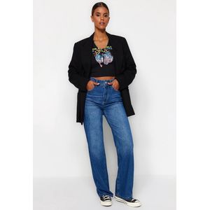 Trendyol TWOAW24JE00073 Volwassenen Vrouwen Jeans - Blauw
