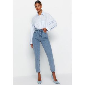 Trendyol Trendyol Gerade Mama damesjeans met hoge taille, Indigo