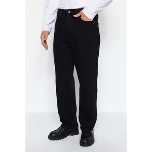 Trendyol Zwarte Rook 100% Katoenen Baggy Fit Jeans Losse Jeans Tmnaw24Je00027