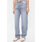 Trendyol Blauwgrijze Jeans Met Lage Taille En Wijde Pijpen Twoss24Je00060