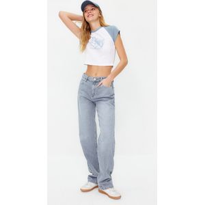 Trendyol Blauwgrijze Jeans Met Lage Taille En Wijde Pijpen Twoss24Je00060