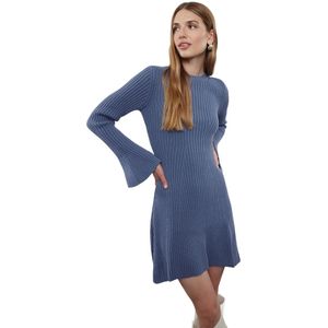 Trendyol Antraciet Mini Knitwear A-Lijnjurk Twoaw25El00030