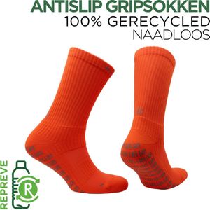 Norfolk - Antislip Sokken - Eco-vriendelijke Repreve® Naadloos met Enkeldemping - Yoga sokken - Pilates Sokken - Gripsokken - Grip Sportsokken - Oranje - 39-42 - Lizard