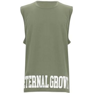 LTB Jeans Saceye tanktop voor heren, Deep Lichen Green Melanj 13577