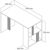 Kalune Design - Bureau Lima - Naturel - 120 cm x 60 cm x 75.4 cm