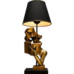 Verlichting - Tafellamp Lilith - Zwart Goud - Afmetingen 23x57x23 cm