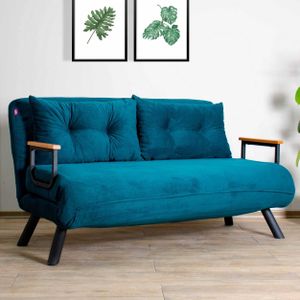 Slaapbank voor 2 Personen - Stijlvol Petrol Groen - Ruimtebesparend 133x78x78cm