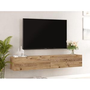 Zwevend TV Meubel - Eiken Donker 180 cm - Stijlvolle TV Kast - Breedte 180 cm voor Ruime Opbergruimte