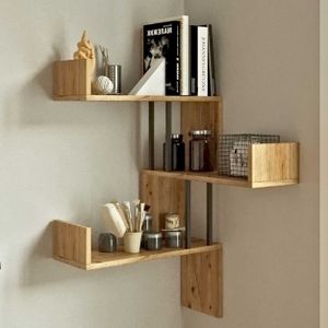 Wandrek - Hout - Zwart - 2 Planken